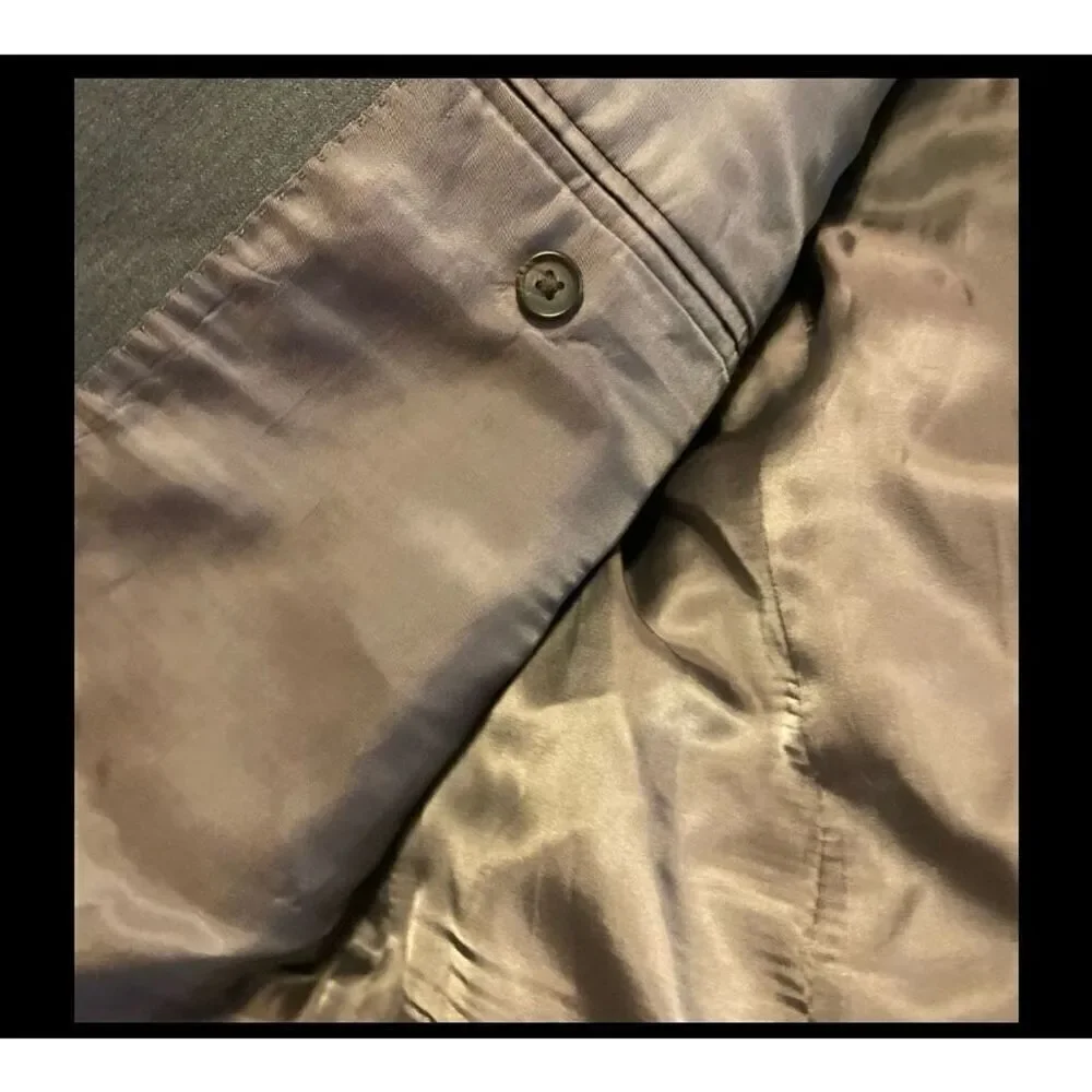 Lauren Ralph Lauren Men's Gray Wool Blazer Jacket Size 44 Tailored Fit
